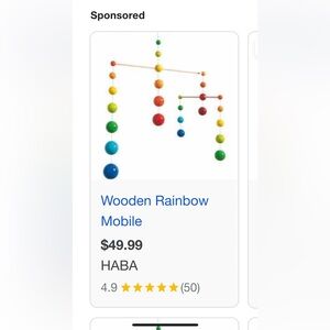 Wooden rainbow mobile by Haba made in Germany